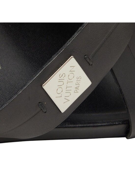 Louis Vuitton Pioneer Line Sandals 7 Black Leather
